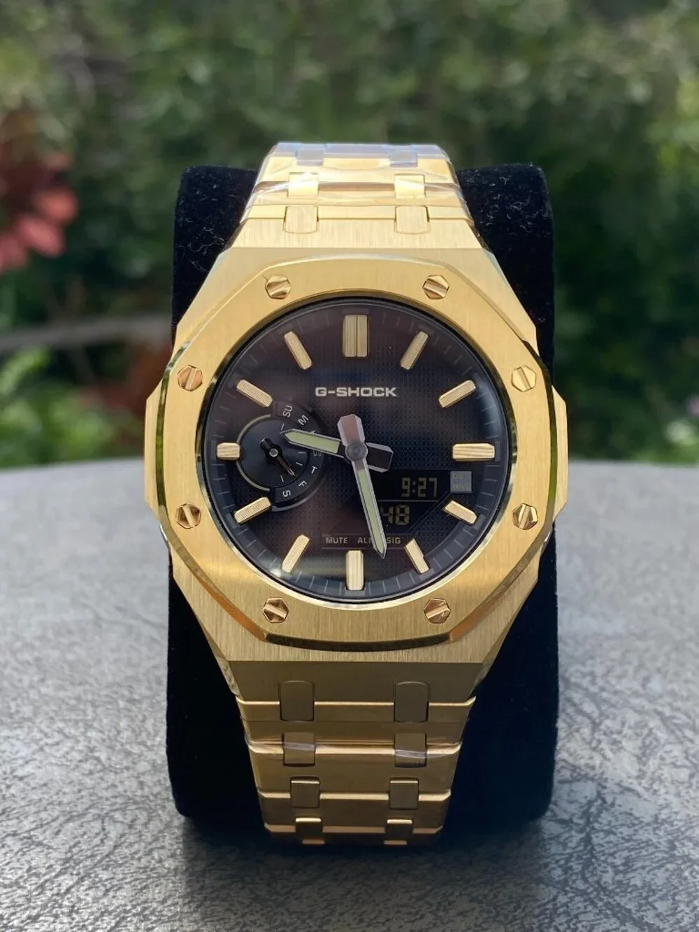 New Casio G-Shock yellow Gold Color GA2100 Luxe black gold custom modification